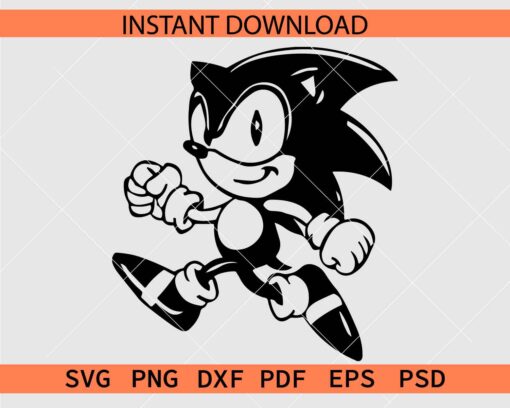 Sonic silhouette SVG, Sonic Stencil SVG, Sonic Décor SVG