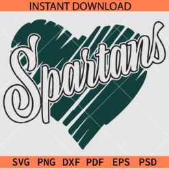 Spartans inside Scribble Heart SVG, Spartans Love Symbol SVG