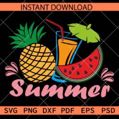 Summer Pineapple and Watermelon SVG, Summer Juice Décor SVG