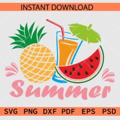Summer Pineapple and Watermelon SVG, Summer Juice Décor SVG