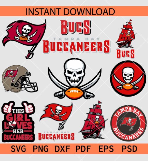 Tampa Bay Buccaneers Logo bundle SVG, Tampa Bay bundle SVG