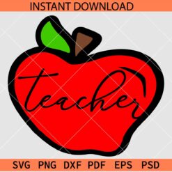 Teacher Apple Layered SVG