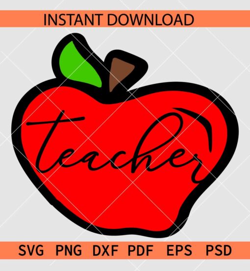 Teacher Apple Layered SVG