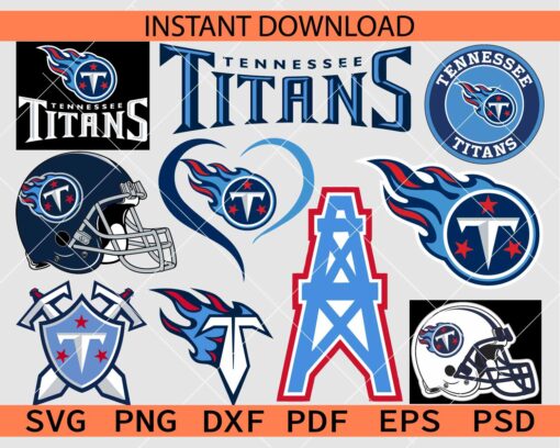 Tennessee Titans Bundle SVG, The Titans Logo Bundle SVG, Team Titans Logo Bundle SVG