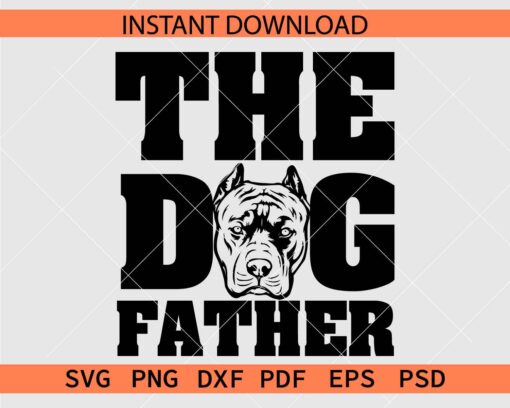 The dog father Pitbull Dog Head Clipart SVG