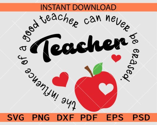 The influence of a good teacher can never be erased Apple SVG