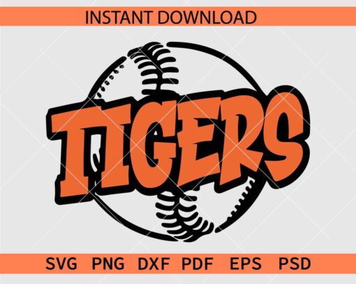 Tigers Baseball Ball SVG, Tigers Baseball Ball Décor SVG
