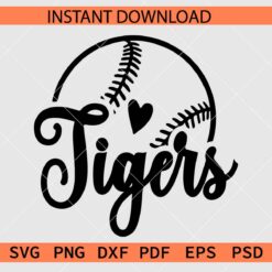 Tigers Baseball Ball Stencil SVG, Tigers Baseball Ball Décor SVG