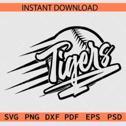 Tigers Baseball Ball in Speed SVG, Tigers Baseball Ball in Motion SVG