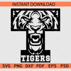 Tigers Inside Letter T SVG, Team Tigers Letter T SVG