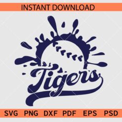 Tigers Splash Baseball SVG, Baseball Ball Splash Tigers SVG