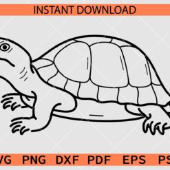 Tortoise Coloring Page SVG,  Tortoise Sketch SVG, Tortoise Décor SVG