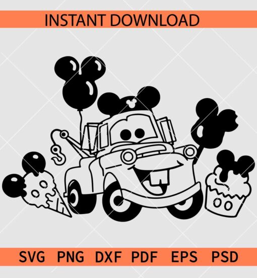 Tow Mater snacks SVG, Disneyland Tow Mater Snacks SVG, Tow Mater Car Snacks SVG