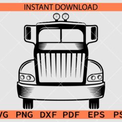 Truck Face SVG, Truck Cabin Front SVG, Truck Front Sketch SVG