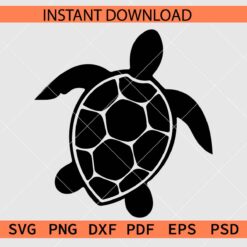 Turtle Silhouette SVG, Black Turtle Stencil SVG, Baby Turtle Décor SVG