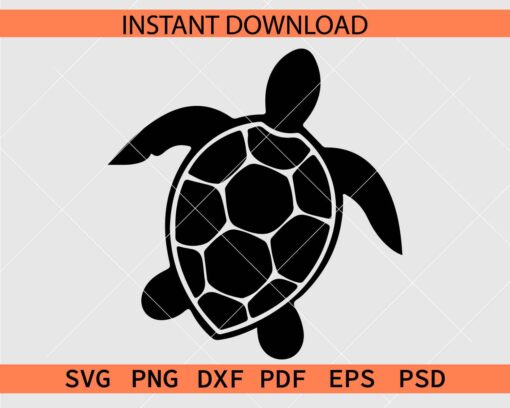Turtle Silhouette SVG, Black Turtle Stencil SVG, Baby Turtle Décor SVG