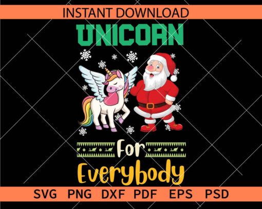 Unicorn For Everybody SVG, Santa with Unicorn Horse SVG