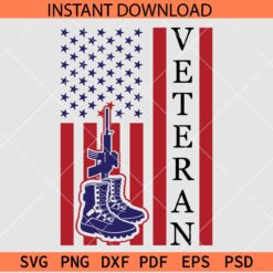 Veteran Flag with Boots SVG, Veteran Flag SVG, American Veteran SVG