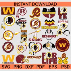 Washington Redskin Logo Bundle SVG, Washington Commanders Logo Bundle SVG