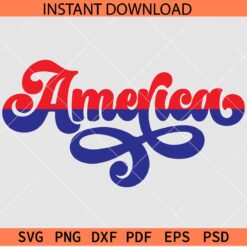 Wavy America SVG, Retro America SVG, 4th July Vector SVG