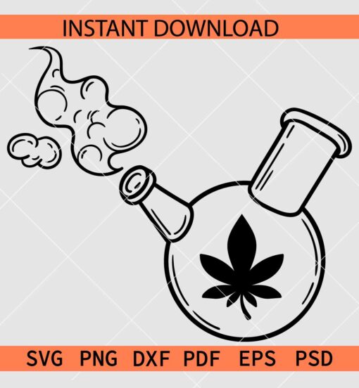 Weed Bong SVG, Weed Pot SVG, Cannabis Bong  Smoking SVG, Weed Pot Bong Décor SVG