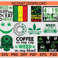 Weed Bundle SVG, Marijuana Décor Bundle SVG, Addicted Weed Leaf SVG