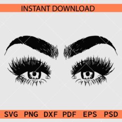 Woman Eyelashes SVG, Woman Eyes Silhouette SVG