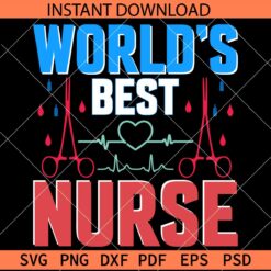 World's Best Nurse Scissors SVG, World's Best Nurse Heart Rate SVG