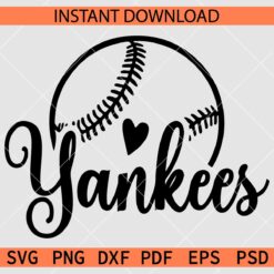Yankees Baseball Ball Sketch SVG, Yankees Baseball Ball Décor SVG