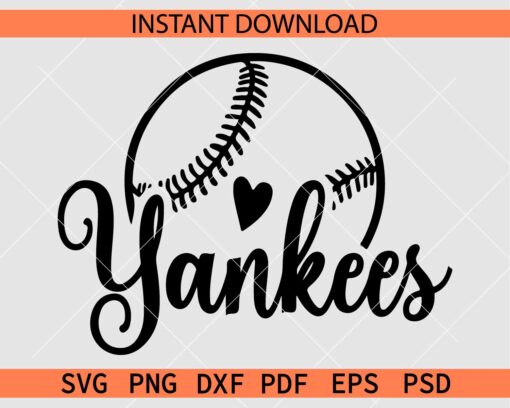 Yankees Baseball Ball Sketch SVG, Yankees Baseball Ball Décor SVG