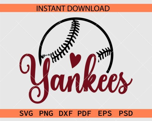 Yankees Baseball Ball Sketch SVG, Yankees Baseball Ball Vector SVG