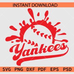 Yankees Splash Baseball SVG, Baseball Ball Splash Yankees SVG, Yankees Baseball SVG