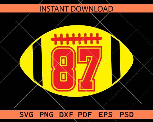 American Football Ball 87 Vector SVG, Football player no 87 SVG