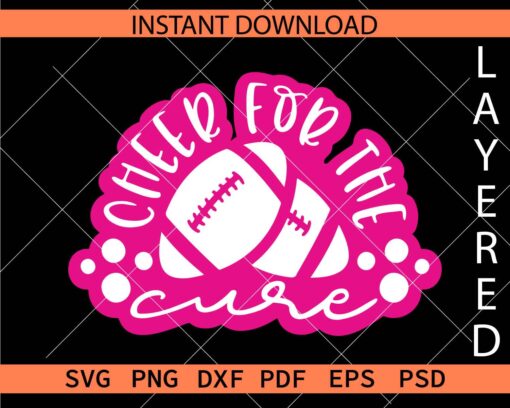 American Football Ball Cheer for the cure vector SVG