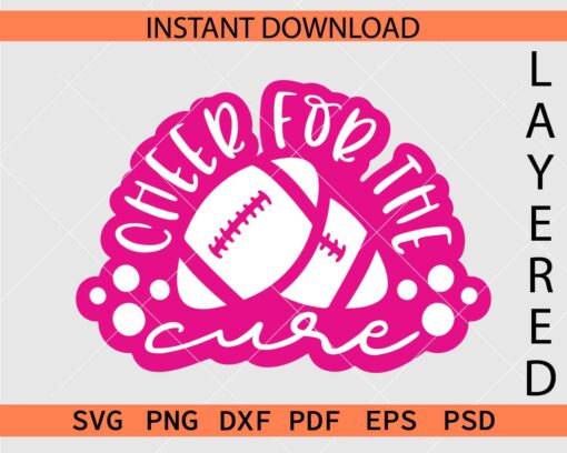 American Football Ball Cheer for the cure vector SVG