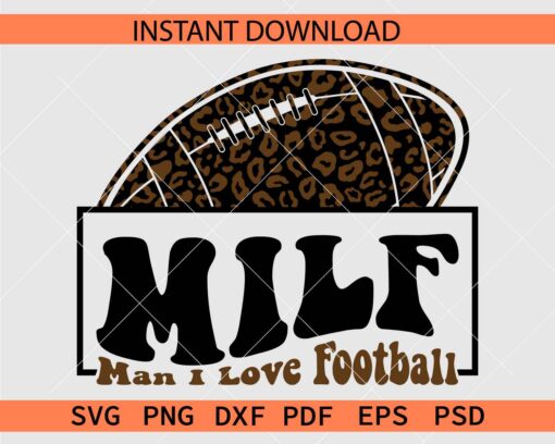 American Football MILF Leopard Print SVG