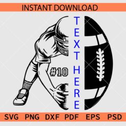 American Football Player Name Frame SVG
