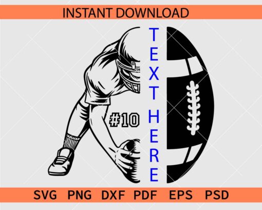 American Football Player Name Frame SVG
