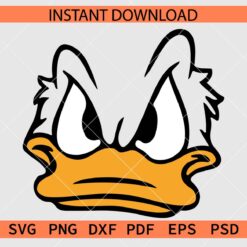 Angry duck Face SVG, Annoyed Duck Face Stencil SVG