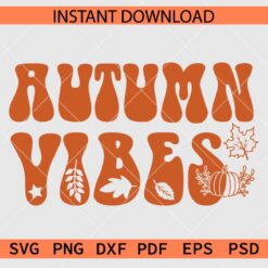 Autumn Vibes Floral SVG, Autumn Vibes Flowers Stencil SVG
