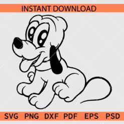 Baby Pluto Coloring Page SVG, Baby Pluto Clipart SVG