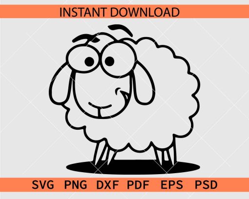 Baby Sheep Cartoon Vector SVG