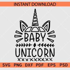 Baby Unicorn Clipart SVG, Baby Unicorn  Drawing SVG