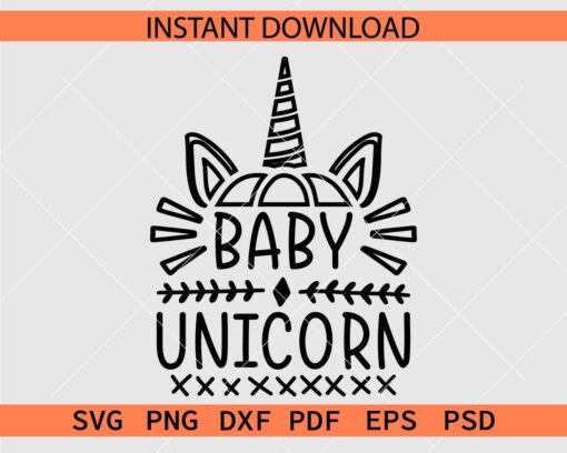Baby Unicorn Clipart SVG, Baby Unicorn  Drawing SVG