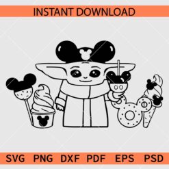 Baby Yoda Disneyland Snacks SVG