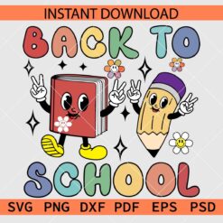 Back to school Peace Out Book and Pencil SVG