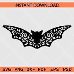 Bat mandala Stencil SVG, Bat Zentangle Drawing SVG