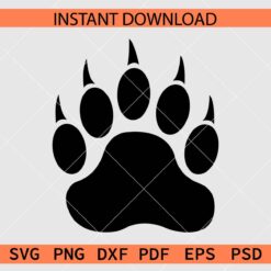 Bear Claw Stencil SVG, Bear Claw Silhouette SVG