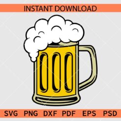 Beer Mug layered Vector SVG, Beer Foam in Mug Clipart SVG