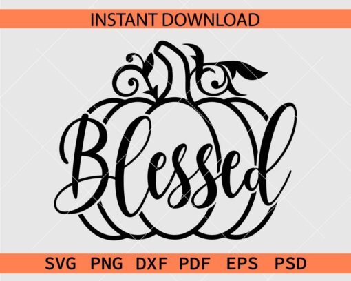 Blessed Pumpkin Sketch coloring Page SVG, Blessed Pumpkin Outlive SVG